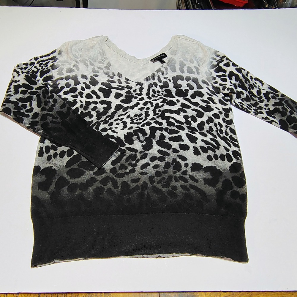 Lane Bryant Womens Animal Print Ombre V Neck Sweater Top 14 16